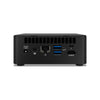 Intel NUC 11 Performance Tall with extensive interfaces, 2x rear USB 3.1 Gen 2,  Thunderbolt 3, HDMI 2.0b and DP 1.4, and 19V Input port.