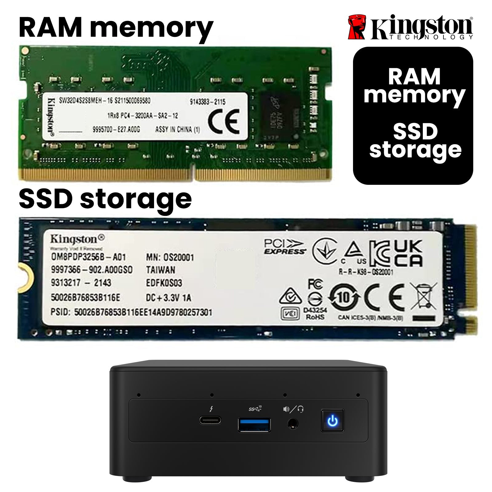 Intel NUC 11 Performance with Kingson SSD Storage and RAM Memory