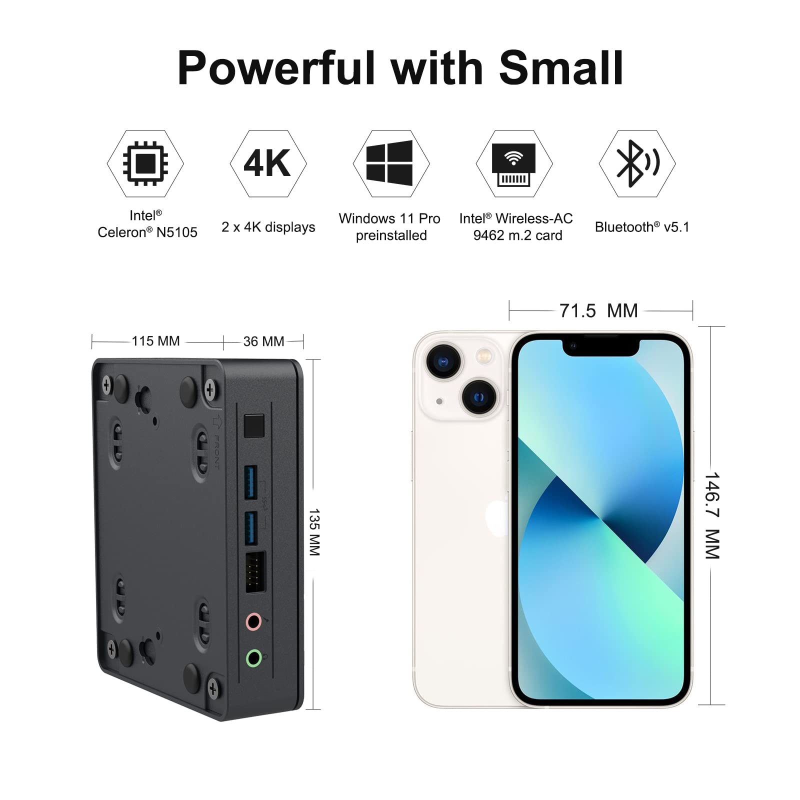 NUC11ATKC4 is a powerful Mini PC with small size 